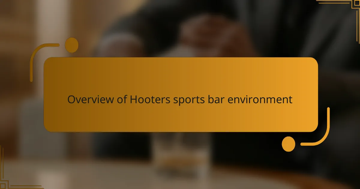 Overview of Hooters sports bar environment