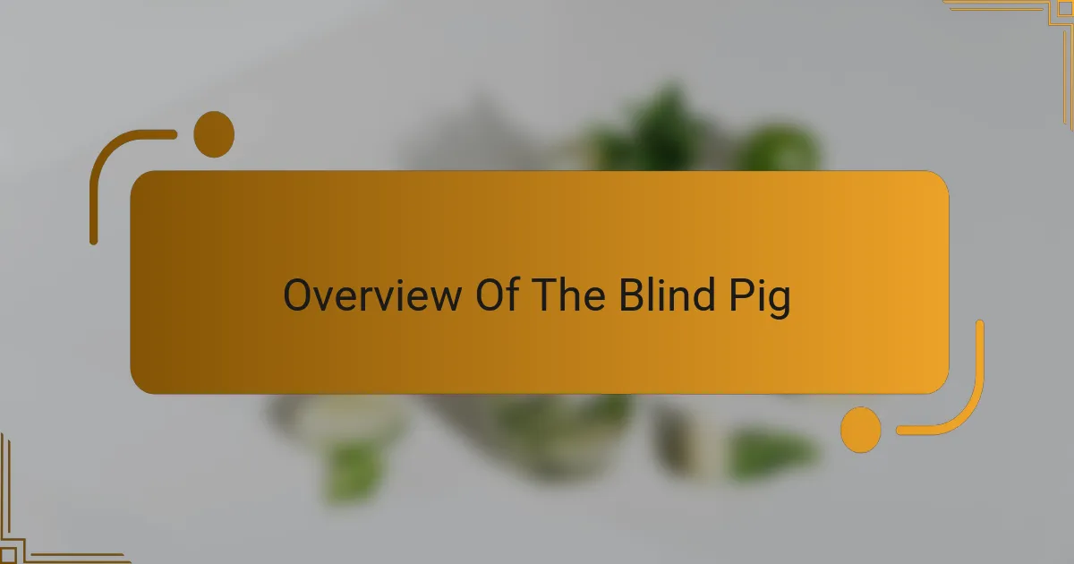 Overview Of The Blind Pig