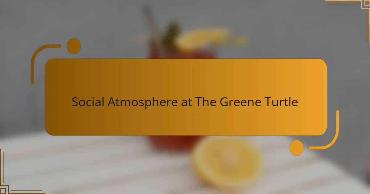Social Atmosphere at The Greene Turtle