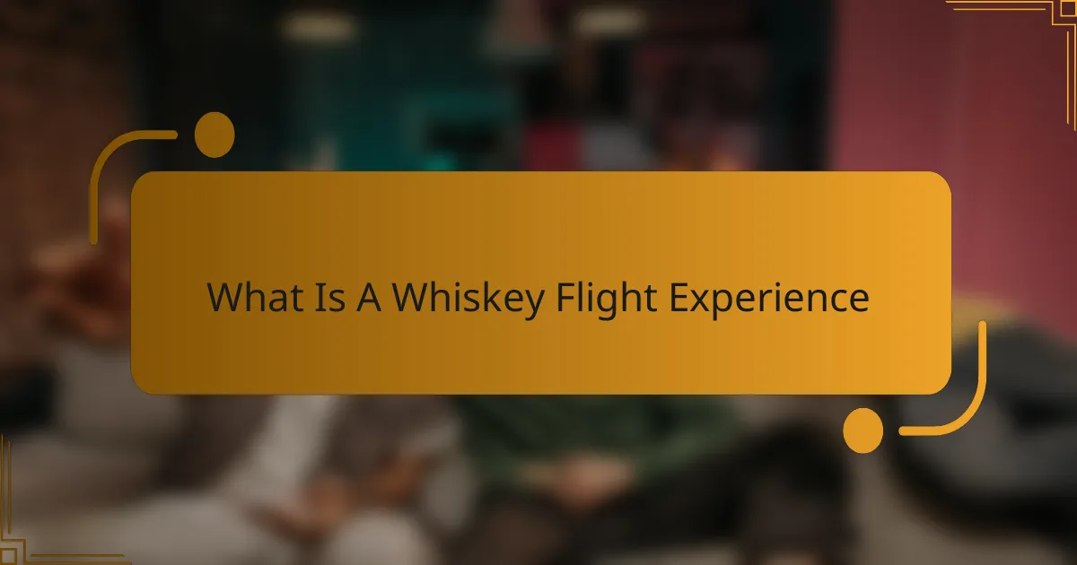 What Is A Whiskey Flight Experience